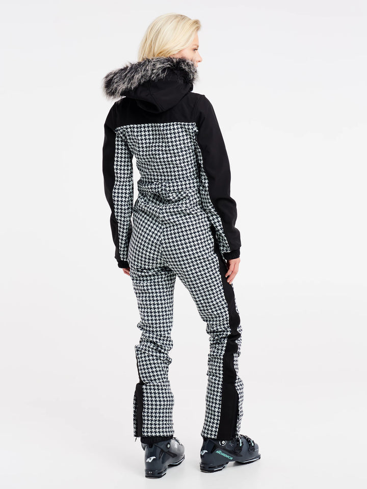 PROTEST WOMEN'S SKI SUIT IN BLACK & WHITE HOUNDSTOOTH ONLY 2 REMAINING