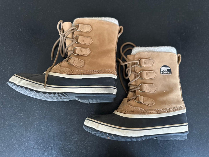 KID'S SORREL LEATHER SNOW BOOTS UK12