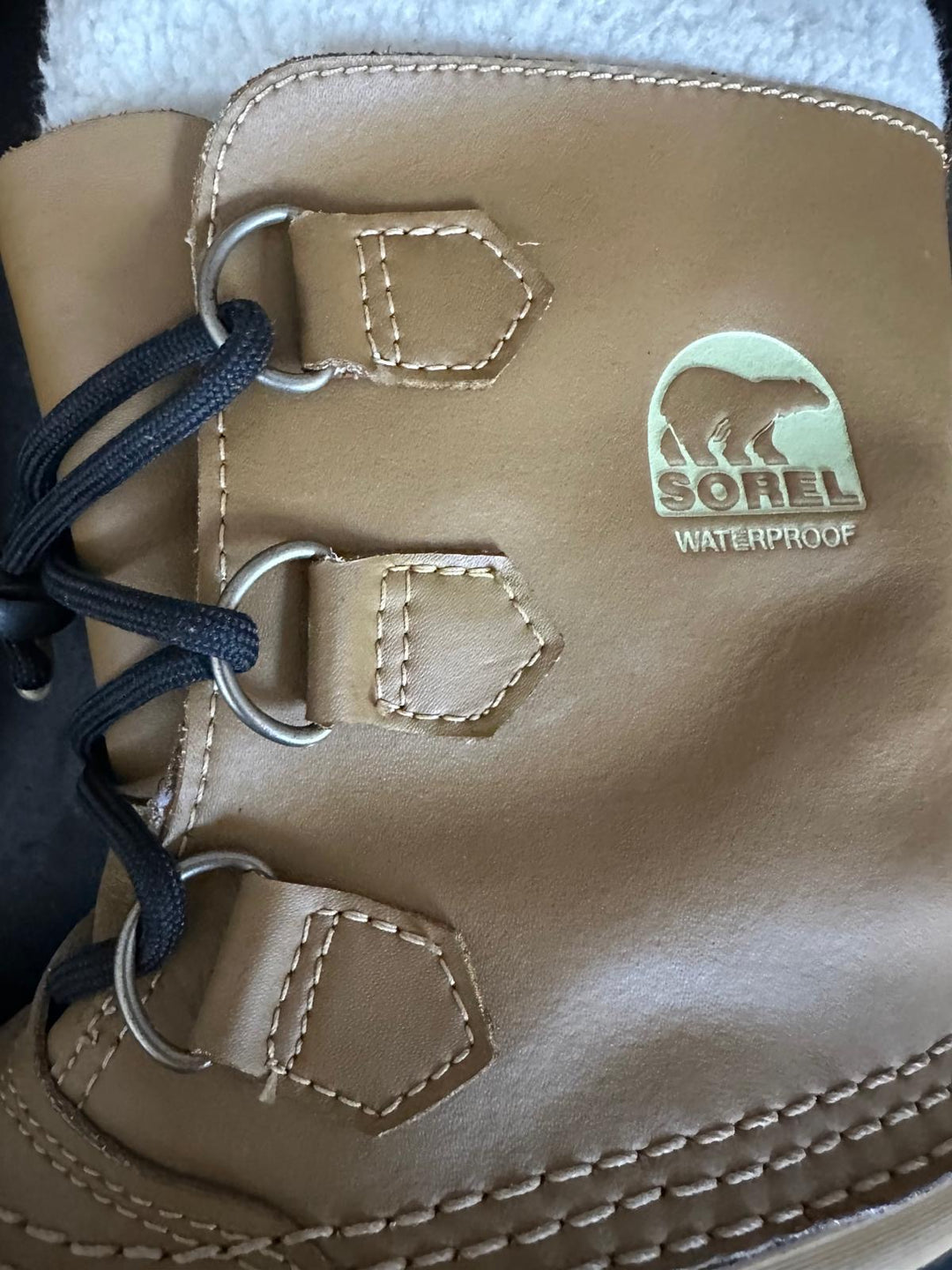 KID'S SORREL LEATHER SNOW BOOTS UK12