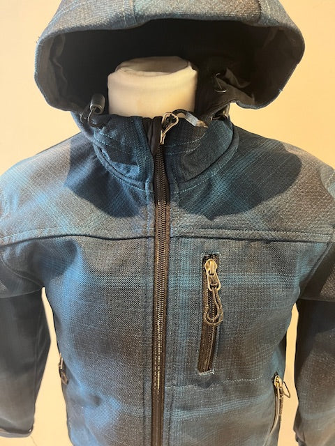 KID’S DOUBLE DIAMOND SHELL JACKET BLUE TARTAN SMALL UK8YRS