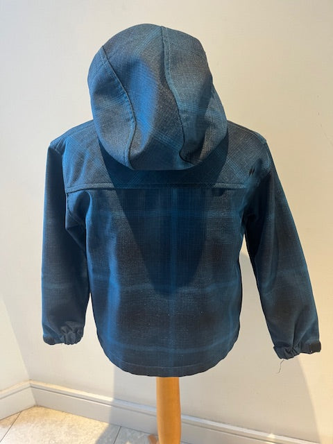 KID’S DOUBLE DIAMOND SHELL JACKET BLUE TARTAN SMALL UK8YRS