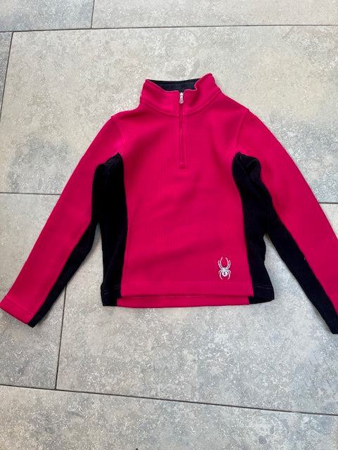 Kid's Spyder ¼ zip jumper/fleece pink/black small UK 5/6yrs