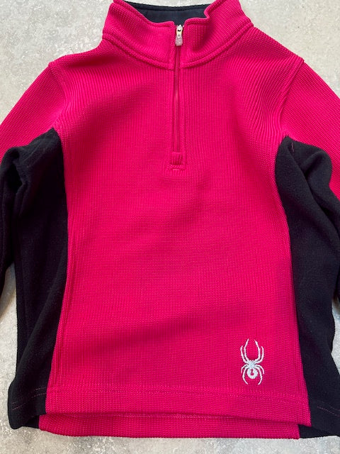 Kid's Spyder ¼ zip jumper/fleece pink/black small UK 5/6yrs