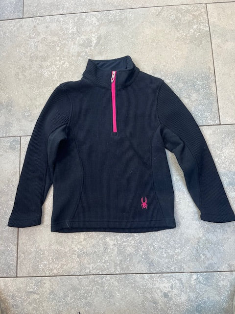 Kid's Spyder ¼ zip jumper/fleece BLACK/PINK small UK 5/6yrs