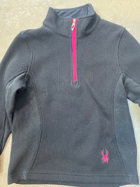 Kid's Spyder ¼ zip jumper/fleece BLACK/PINK small UK 5/6yrs